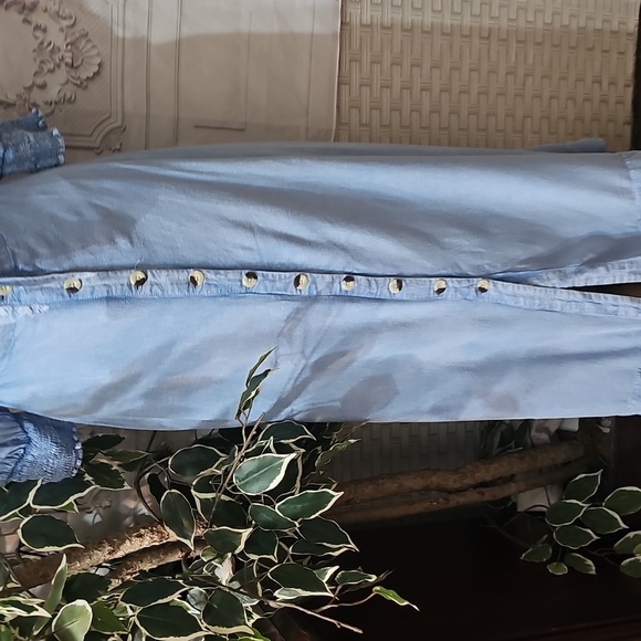 Free People String of Hearts Smocked V-neck Cut-out Button-Down Maxi Dre… - Picture 7 of 14